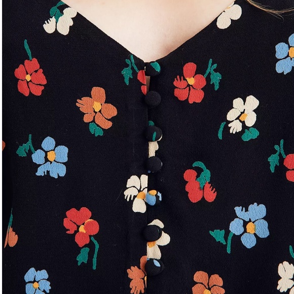 Madewell silky floral v neck cami women’s size 4 - Picture 4 of 11